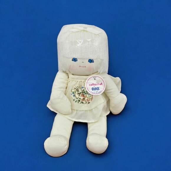 1980 NEW with Tags Gund Cottontot 10" Cloth Doll Yarn Hair Vintage Stuffed Toy - Picture 15 of 15